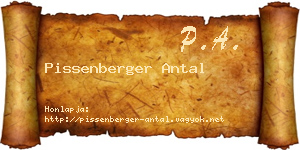 Pissenberger Antal névjegykártya